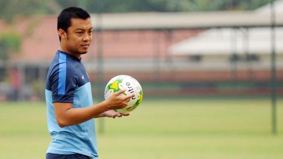 Hamka Hamzah saat jalani latihan bersama Timnas Indonesia. - INDOSPORT